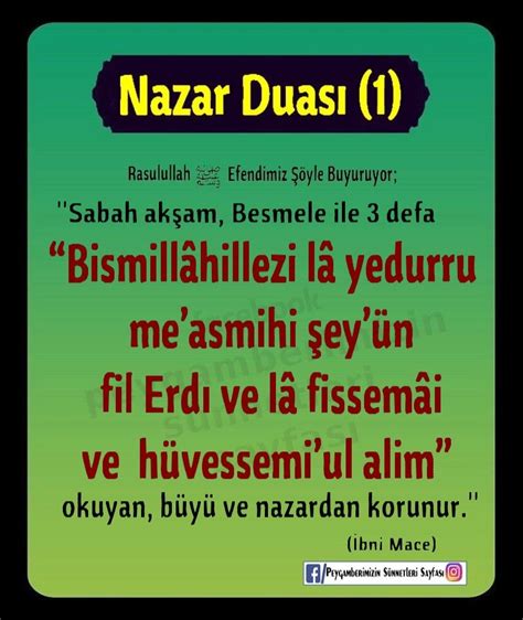 Nazar Duaları ve Erkanları